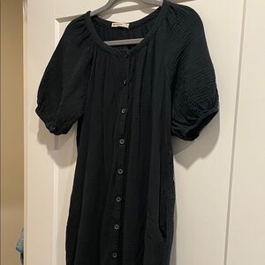 Marine Layer small Black Button-Up Midi Dress